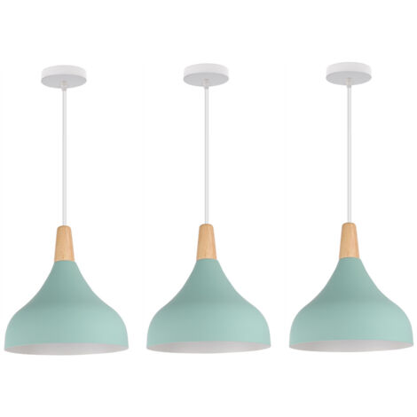 3Pcs Creativo Lampada a Sospensione Semplice E27 Illuminazione Interni Lampadario Camera Letto Soggiorno - Verde (1/4)