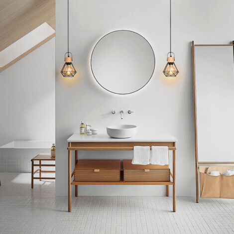 Lampadario Sospensione Industriale IDEGU: Gabbia Geometrica 15 Cm, Oro Rosa - 5