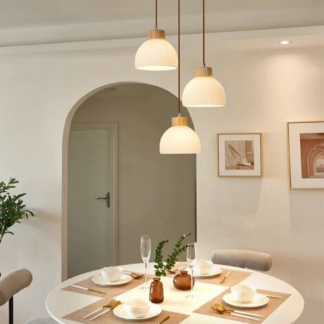 B.K.Licht Lampadario A Sospensione, Plafoniera Led Soffitto, Set Da 2, Diametro 30cm, Per - Foto 2