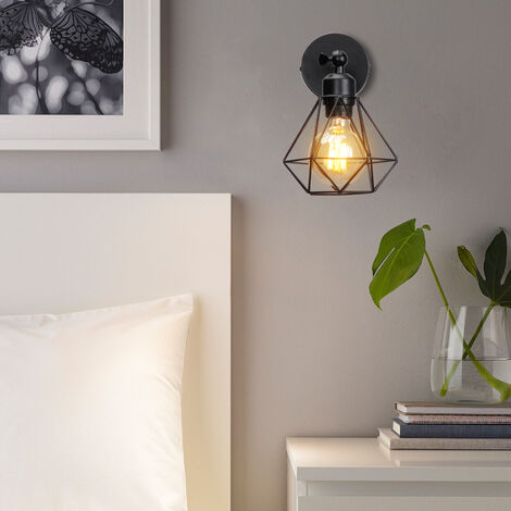 Lampada da parete Vintage a 3 teste lampada da specchio da bagno lampada da parete moderna in metallo nero E26 E27 corridoio interno corridoio soggiorno camera da letto De  39