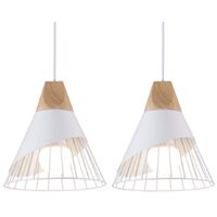 Lampadari A Sospensione Moderno Lampada A Soffitto Vetro Legno Plafoniera Creativo Lampadario Da Soffitto Bianco 20cm 2 Pezzi 84324290