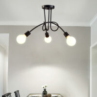 LEDSone Paralumi a sospensione a soffitto industriale Paralume a sospensione a cono vintage retrò per plafoniere sospese (Nero