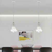 Lampadario moderno creativo ferro battuto industriale retrò metallo soggiorno bar ristorante luce decorativa regolabile Bianco - Bianco