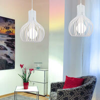 Lampadario regolabile creativo metallo moderno retrò industriale E27 luce decorativa loft bar - Bianco - Bianco