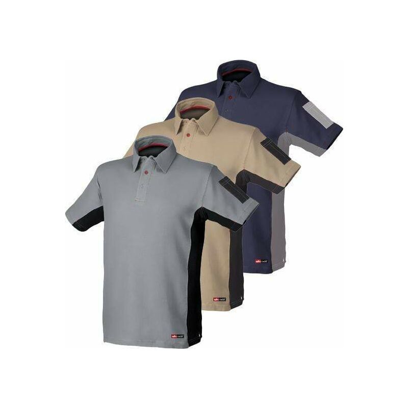 Issaline Polo Stretch 8170 - Gris - NegroM