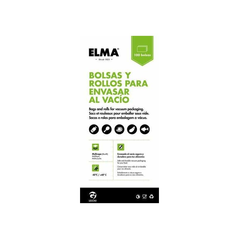 Elma bolsas gofradas para envasado al vacío. Pack de 100 - 20x40cm