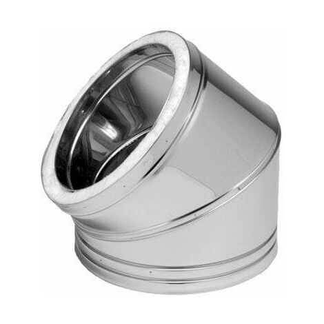 Codo Inox 304 de Doble Pared DP Dinak 45º 150mm