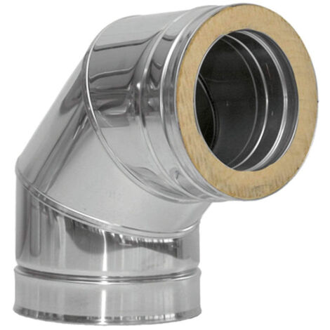Codo Inox 304 de Doble Pared DP Dinak 45º 150mm