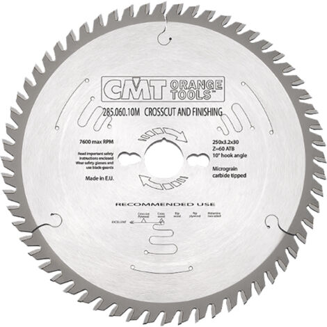Disco para Ingletadora CMT MD — Madera (Z40 a Z96) 250x3.2x30 mm Z60250x3.2x30 mm Z60
