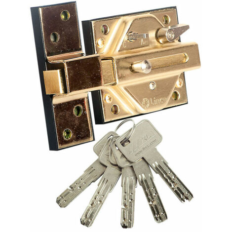 Cerrojo alta seguridad 7930r acabado hierro latonado 97930rhl lince