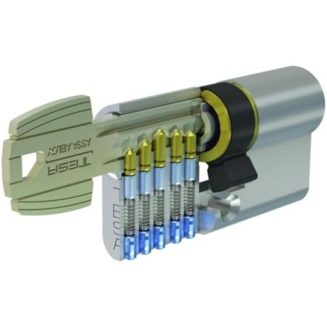 Tesa Assa Abloy, 52003030N, Cilindro Estándar, TE5, Leva Corta, Llave - Llave, Niquelado, 30 x 30 mm