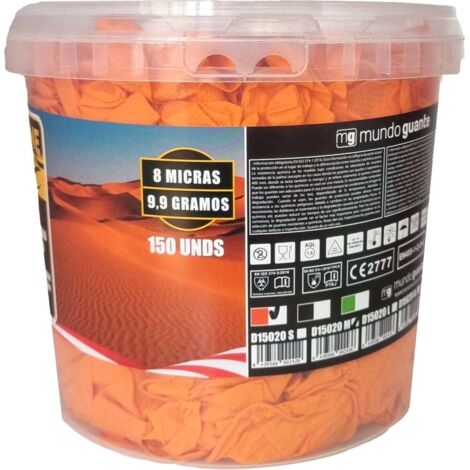 MundoGuante Guante Desechable Nitrilo Dune 50u NaranjaXL 10Cubo de 150 unidadesNaranja XL 10 Cubo de 150 unidades