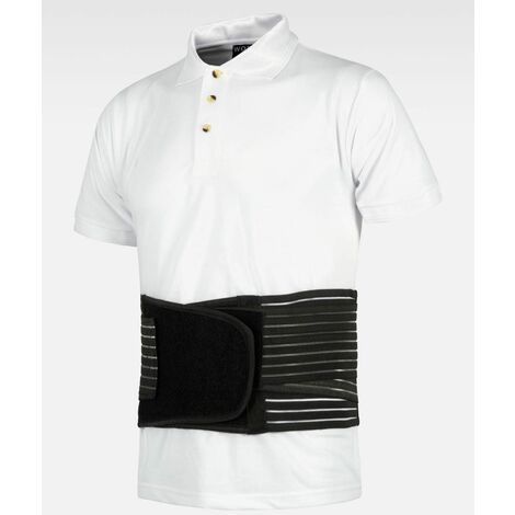 Faja de protección lumbar con tensores elásticos en la parte trasera WORKTEAM WFA301 XL Negro