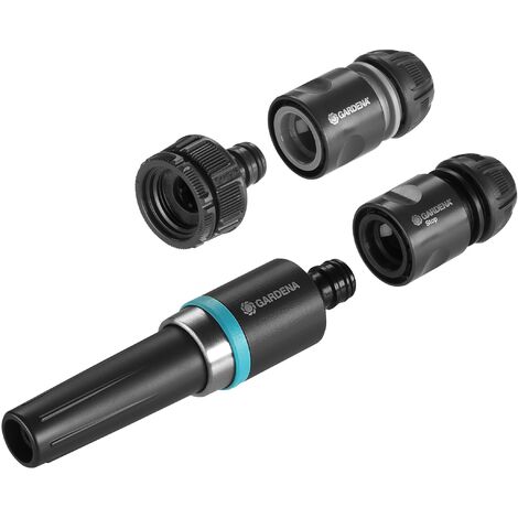 GARDENA Set Básico lanza y conexiones de riego sostenible fabricada con materiales reciclados EcoLine (18900-20)