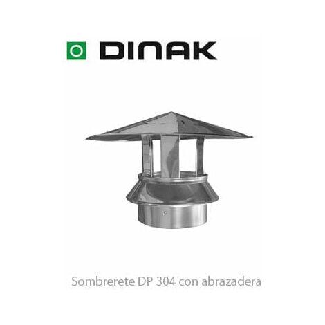 Sombrerete para chimenea Dinak DP 304 Inoxidable con abrazadera - 30x200mm