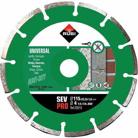 Disco diamante general obra segmentado RUBI SEV PRO segmentado230mm230mm segmentado (1/8)