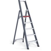 Escalera tipo tijera de peldaños planos de aluminio de ascenso