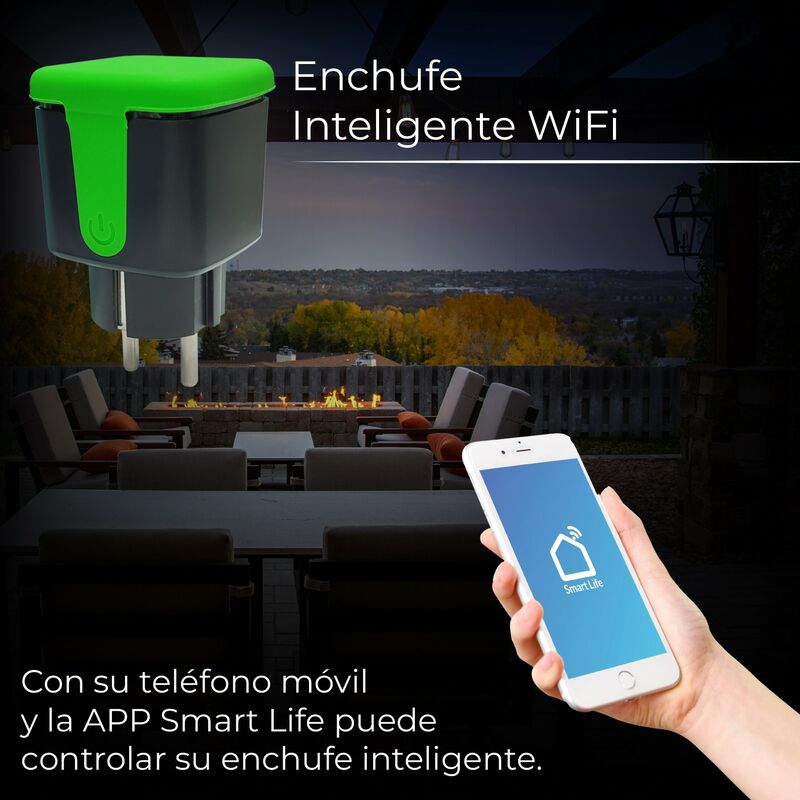 Enchufe Inteligente WiFi 16A. Control por App. Se puede controlar con Smart  Life, Tuya, Alexa y Google Home.