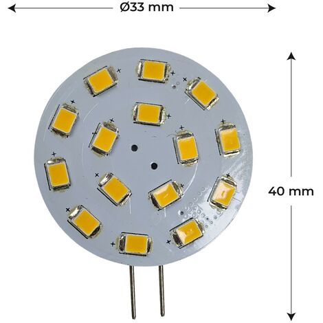 Ampoule LED G4 plate bi-pin 2,2W 10-30V 350LM 33mm 3000K