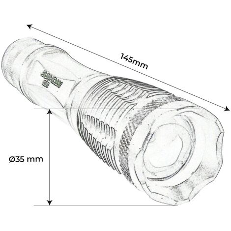 Lampe de poche LED Zoom 1500LM IP65 + 5 Accessoires