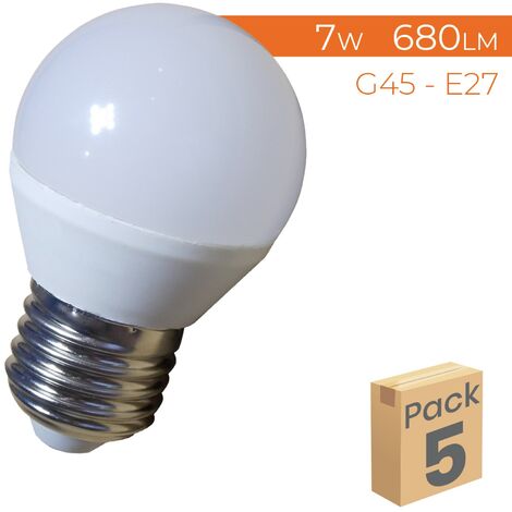 Lot de 5 ampoules avec culot standard E27, conso. de 4,3(W) x 5