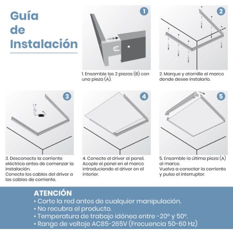 Cadre de surface pour panneaux LED 60x60  Lot de 1 U.