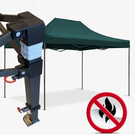 Gazebo 3x4,5m nero certificato IGNIFUGO SENZA laterali pieghevole portatile estendibile richiudibile estensibile acciaio per fiere eventi stand chiosco tenda tendone mercato mercatino (1/5)