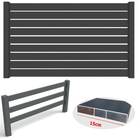 Listone doga AluMIA 150 Alluminio colore Antracite 15x180cm spessore 20mm profili per recinzioni frangivento staccionate