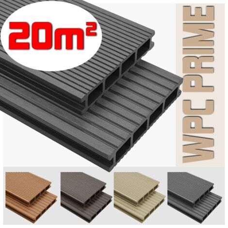 Listoni WPC 20m² per pavimentazione decking colore Grey listone 140x2200mm spessore 25mm (1/5)