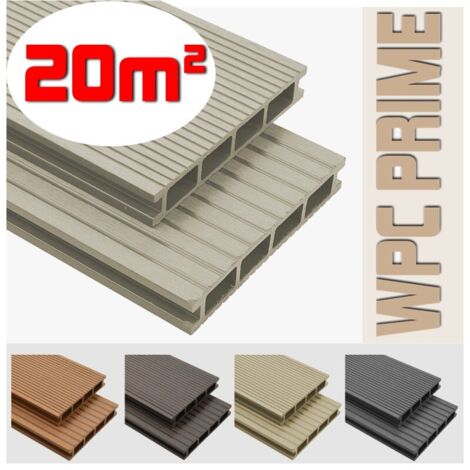 Listoni WPC 20m² per pavimentazione decking colore Cream listone 140x2200mm spessore 25mm (1/5)