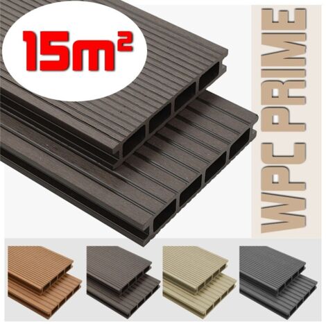 Listoni WPC 15m² per pavimentazione decking colore Coffee listone 140x2200mm spessore 25mm (1/5)