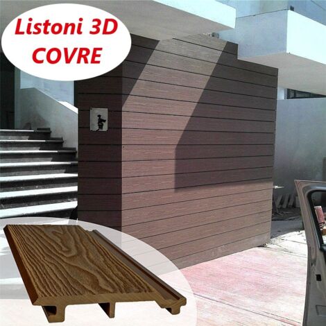 Listoni WPC 3D Covre 5m² per rivestimenti colore Chocolate listone 174x2200mm spessore 21mm (1/5)