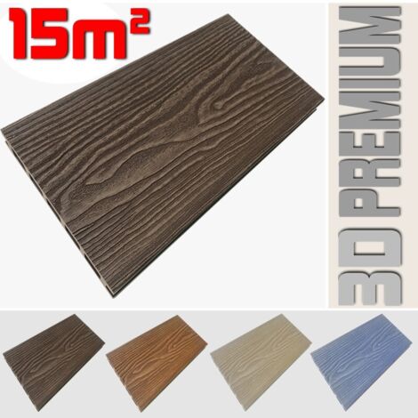 Listone WPC 3D 15m² per pavimentazione decking colore Chocolate effetto legno listone 146x2200mm spessore 25mm (1/5)