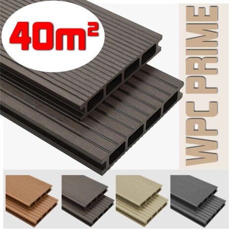 Listoni WPC 40m² per pavimentazione decking colore Coffee listone 140x2200mm spessore 25mm (1/5)