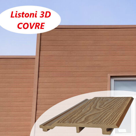 Listoni WPC 3D Covre 15m² per rivestimenti colore Teak Plus listone 174x2200mm spessore 21mm (1/5)