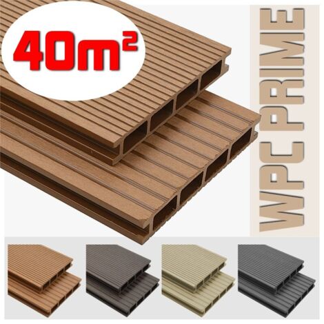 Listoni WPC 40m² per pavimentazione decking colore Teak listone 140x2200mm spessore 25mm (1/5)