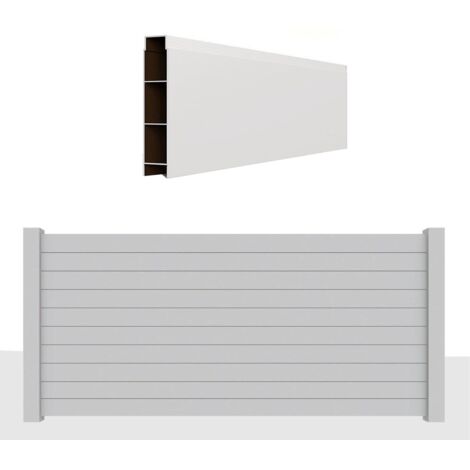 Listone doga AluCOMPACT Alluminio colore Bianco 12x180cm spessore 20mm profili per recinzioni frangivento staccionate