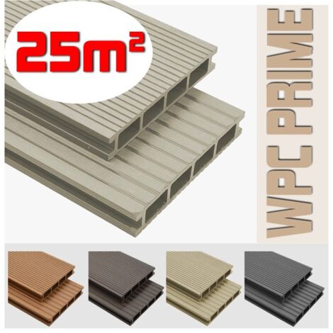 Listoni WPC 25m² per pavimentazione decking colore Cream listone 140x2200mm spessore 25mm (1/5)