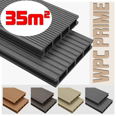 Listoni WPC 35m² per pavimentazione decking colore Grey listone 140x2200mm spessore 25mm (1/5)