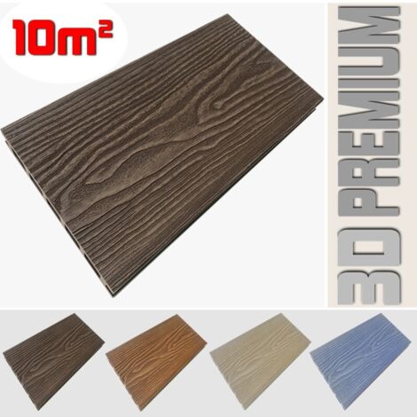 Listone WPC 3D 10m² per pavimentazione decking colore Chocolate effetto legno listone 146x2200mm spessore 25mm (1/5)