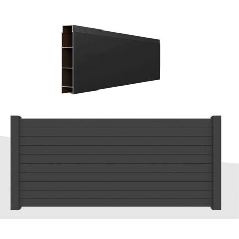 Listone doga AluCOMPACT Alluminio colore Antracite 12x180cm spessore 20mm profili per recinzioni frangivento staccionate