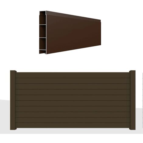 Listone doga AluCOMPACT Alluminio colore Rovere 12x180cm spessore 20mm profili per recinzioni frangivento staccionate