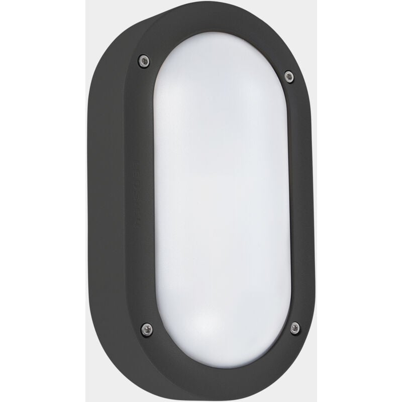 Aplique Ip65 Basic Oval Aluminium Gris Urbano