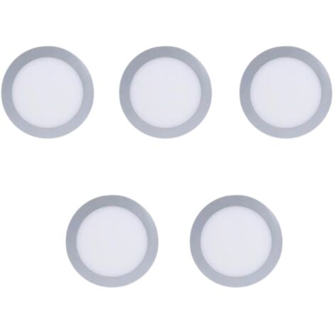 Forlight Easy Circular - 5 Downlights con LED integrado 6000K para iluminar hacia abajo ON/OFF ø22,5cm Color Gris