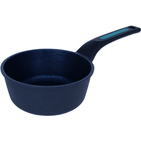 Arcos Cazo Antiadherente 16 cm y 1,2L  Aluminio Fundido  Apta cualquier cocina  Mango Ergonómico Plástico y Silicona  Negro y Azul