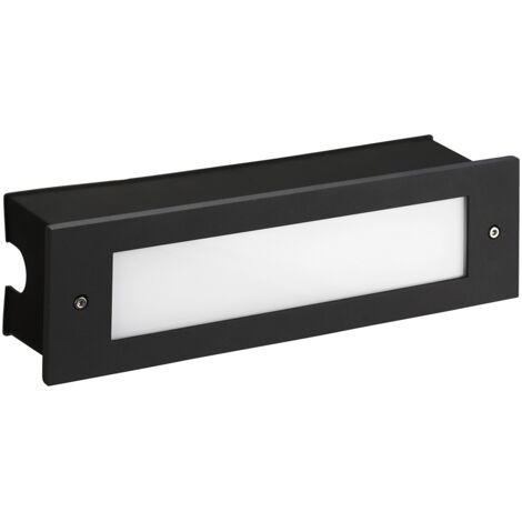 Leds-C4 Micenas - Aplique LED empotrable para exterior Negro 29,8cm 1215lm 4000K IP65