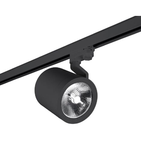 LedsC4 Action - Foco de Carril LED 15W. Diámetro 12.4cm. Estructura de Aluminio. Color Negro