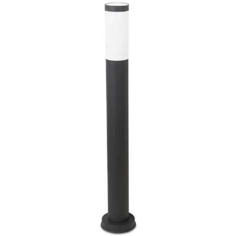 Forlight Koral Baliza Exterior para Jardín Resistente al Agua IP55. Poste de Luz para Sendero y Camino. Lámpara Bolardo de Acero Inoxidable Gris Urbano 23W. Farolillo Moderno Zonas de Paso