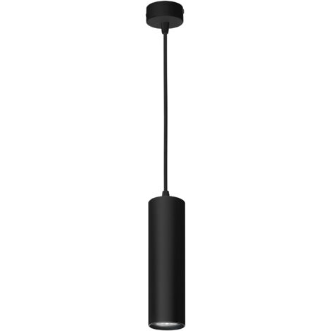 Era Lámpara Colgante de Techo para Interior. Diseño Moderno y Minimalista ideal para Cocinas. Salones y Dormitorios. Para Bombilla GU10. Color Negro