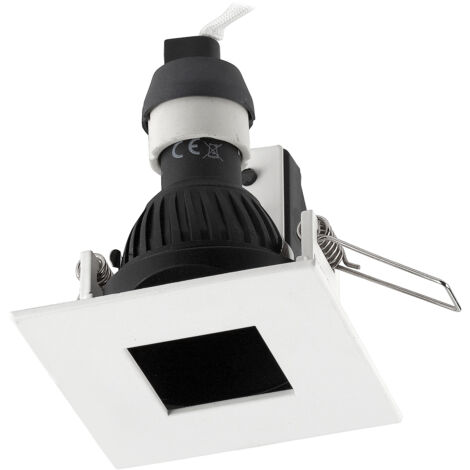 Foco De Techo Downlight 82Mm Cuadrado Para Bombilla Gu5.3 De Aluminio. Color Blanco (1/3)
